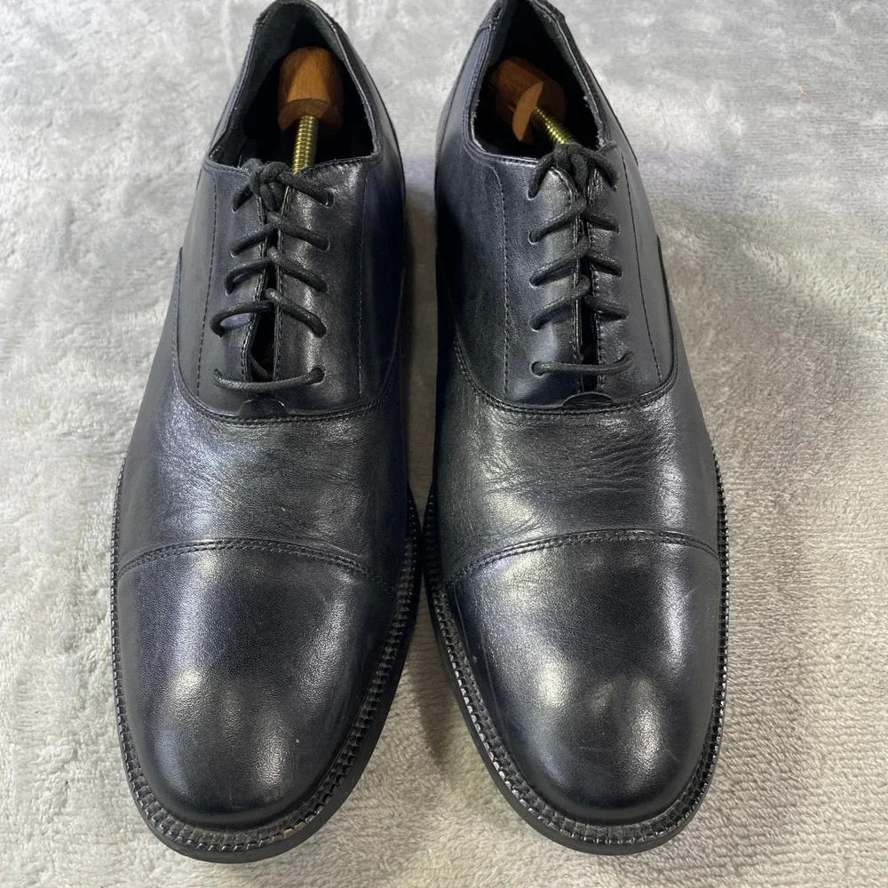 Cole Haan Oxford Dress‎ Shoes Mens 10 Black Leather Cap Toe Office Casual Career